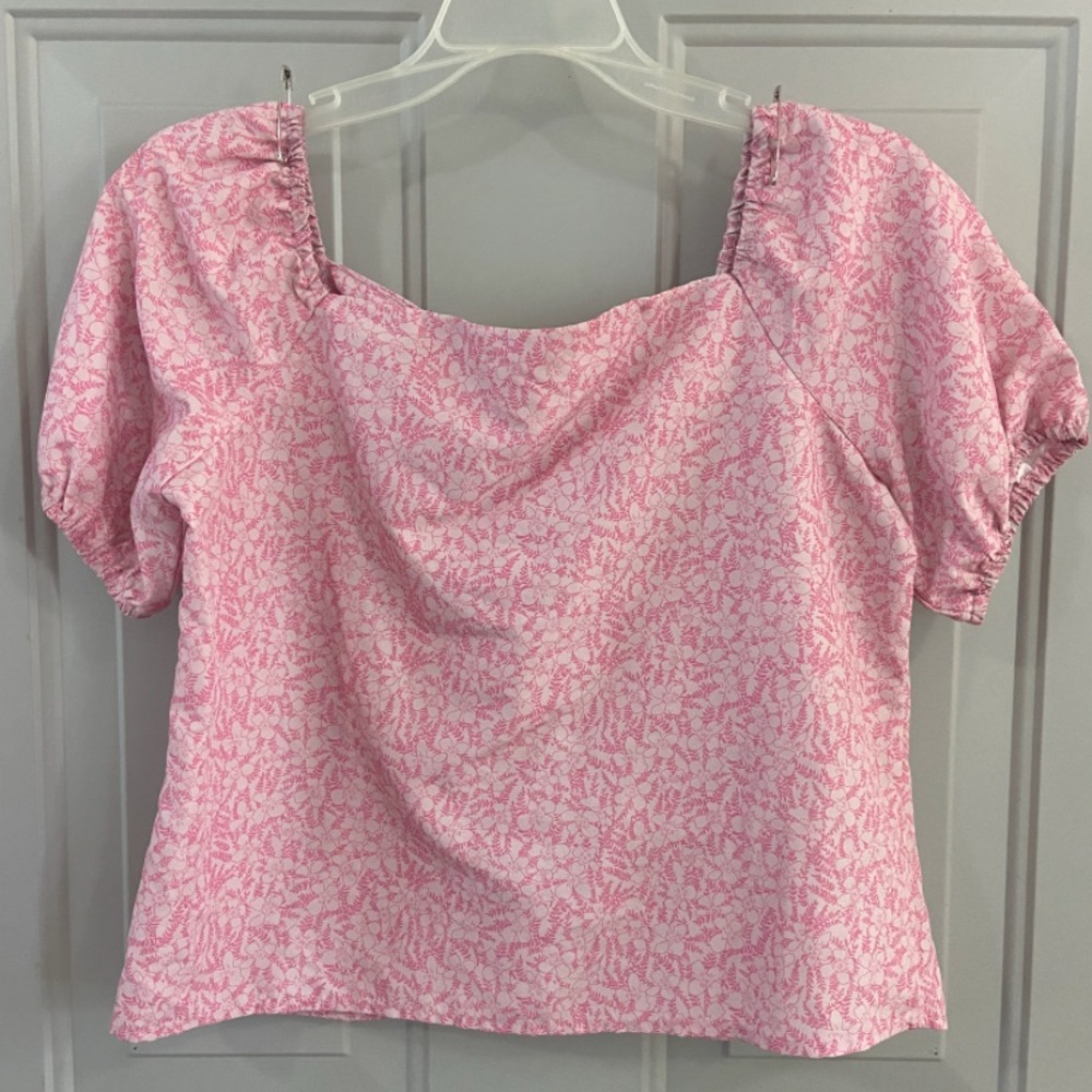 SHEIN Pink Patterned Blouse